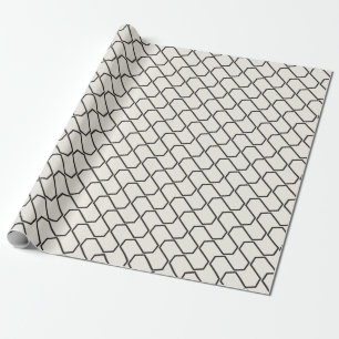 Papel De Presente Quebra de Presente do Padrão de Seta Preta e Creme