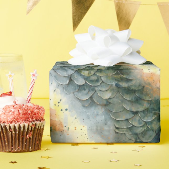 Papel De Presente Quebra de Presente em Escala de Dragão (Festa de aniversário)