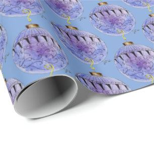 Papel De Presente Quebra de presente - Ornamento de árvore azul