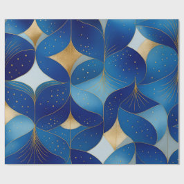Papel De Presente Quebra de Sapphire Bloom & Gold Foil