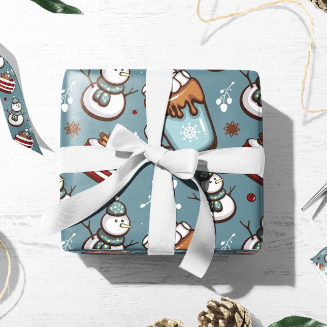Papel De Presente Quebra no presente de chocolate quente | Papel de  (Hot Chocolate Gift Wrap | Hot Cocoa Wrapping Paper)