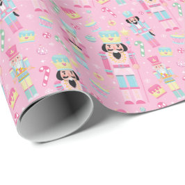 Papel De Presente Quebra-Nozes de Natal Rosa e Bonita