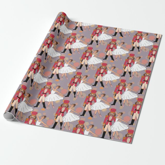 Papel De Presente Quebra-Nozes e Bailarina da dança ballet moderno   (Desenrolado)