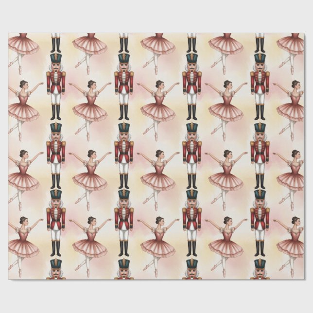 Papel De Presente Quebra-Nozes e dançarina de ballet na moda      (Aberto)