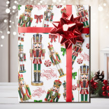 Quebra-Nozes Feliz Natal Vermelho Verde Rolo de