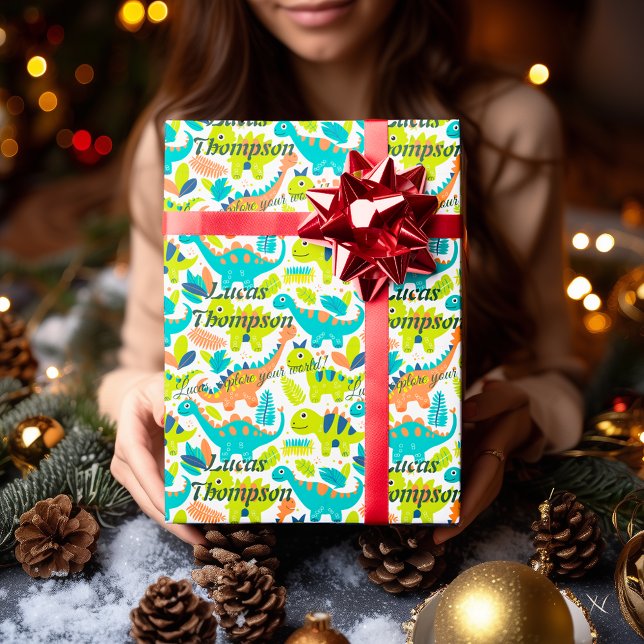 Papel De Presente Quebra personalizada de presentes no dinossauro Ka (Criador carregado)