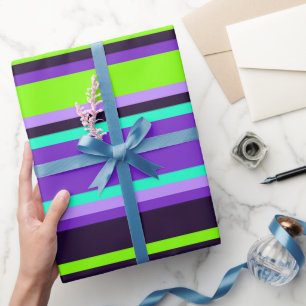 Papel De Presente Quebra Roxa, Aqua & Chartreuse Moderna de Presente