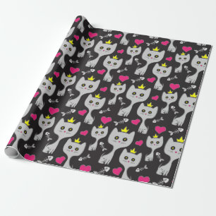 Papel De Presente Queen Cat Pattern