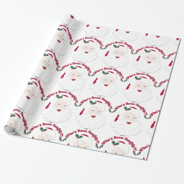 Papel De Presente Quem Foi Malcriado? Papai Noel Vintage (Desenrolado)