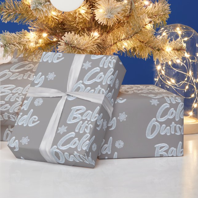 Papel De Presente Querida, é fria fora da gelada Cinza rica de Natal (Feriados)