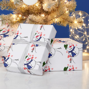 Papel De Presente Querido Boneco de Neve Amor  