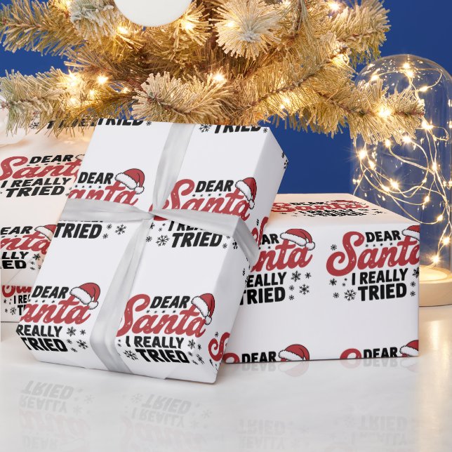 Papel De Presente Querido Papai Noel Eu Realmente Tentei Natal Famíl (Feriados)