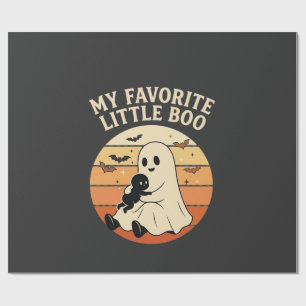 Papel De Presente Querido Pequeno Boo Fantasma de Halloween Bebê Ret