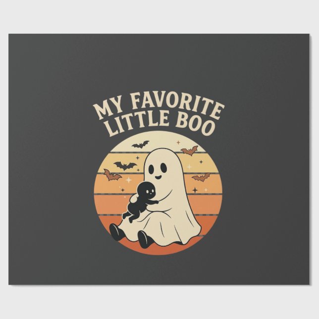 Papel De Presente Querido Pequeno Boo Fantasma de Halloween Bebê Ret (Aberto)