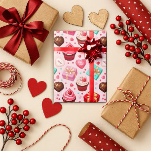 Papel De Presente Querido Rosa Dia dos Namorados
