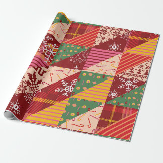 Papel De Presente Quilt de Natal