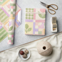 Quilt Xadrez Rosa Verde Pastel Feminino Fazenda