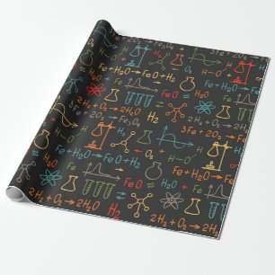 Papel De Presente Química de desenhar de mão sobre fundo preto. Vi