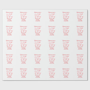 Papel De Presente Quinceanera aniversário de 15 anos vermelho festa