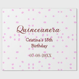 Papel De Presente Quinceanera anos 15 de aniversário adicione nome p