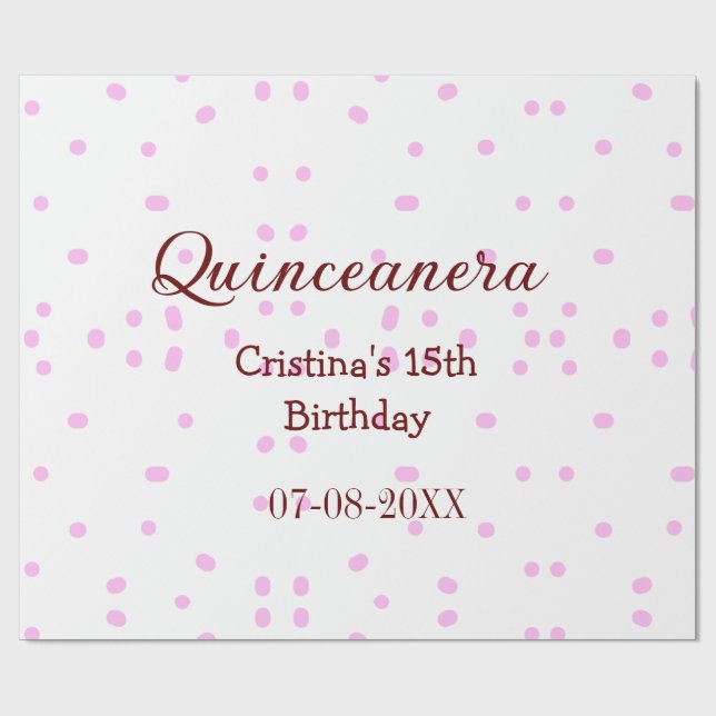 Papel De Presente Quinceanera anos 15 de aniversário adicione nome p (Aberto)
