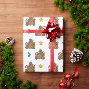 Papel De Presente Quokka Árvore de Natal Feliz Natal