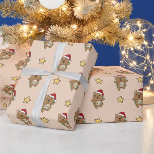 Papel De Presente Quokka Natal Animais de inverno Quokkas Wrapkas P