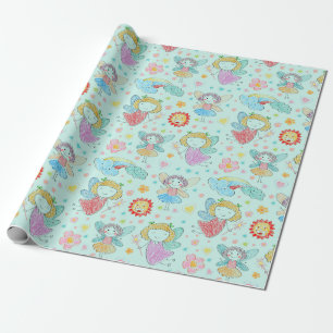 Papel De Presente Rabiscos de Fadas Infantis