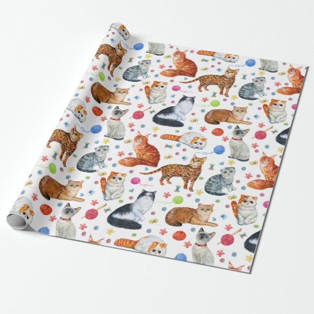 Papel De Presente Raças de Gatos (Desenrolado)