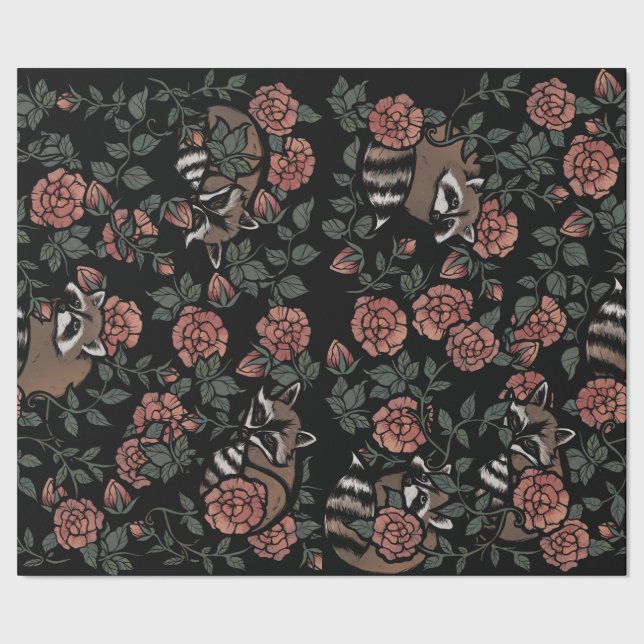 Papel De Presente Raccoon ama guaxinins bonitinhos arte uma pessoa d (Barra)