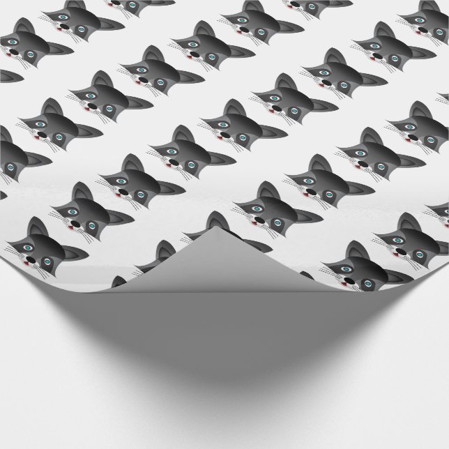 Papel De Presente Raccoon - Papel brilhante para embalagem, 30" x 15 (Ponta)