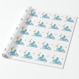Papel De Presente Race Car Driver Snowman