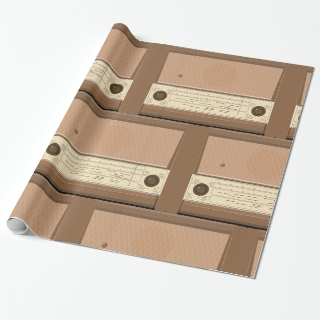 Papel De Presente Rádio Vintage (Desenrolado)