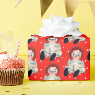 Papel De Presente Rag Doll com Visitas no Bolinhas