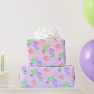 Papel De Presente Rainbow Birthday Balloons