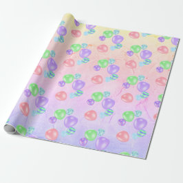 Papel De Presente Rainbow Birthday Balloons