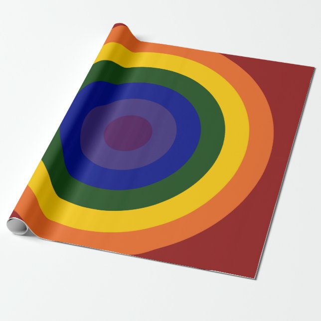 Papel De Presente Rainbow Bullseye (Desenrolado)