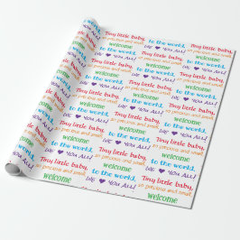 Papel De Presente Rainbow Colors Baby Gift Wrap, Chá de fraldas Deco