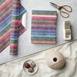 Papel De Presente Rainbow Denim Pattern