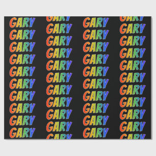 Papel De Presente Rainbow First Name "GARY"; Divertido e colorido