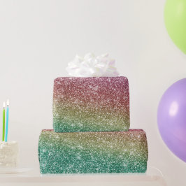 Papel De Presente Rainbow Glitter