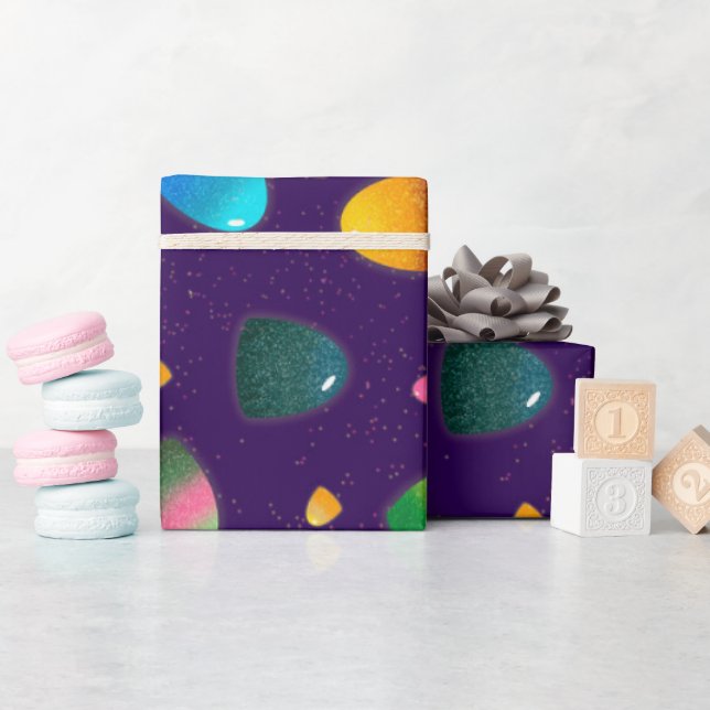 Papel De Presente Rainbow Gumdrop Candy (Chá de bebê)