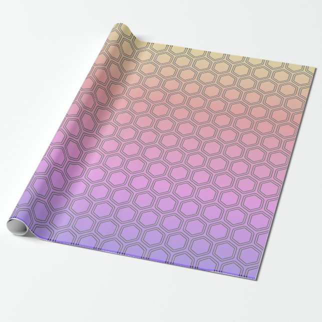 Papel De Presente Rainbow Honeycomb (Desenrolado)
