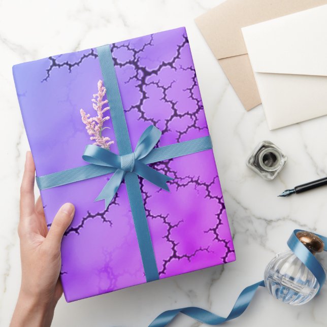 Papel De Presente Rainbow Marbled Heart (Presentear)