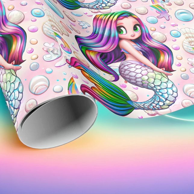Papel De Presente Rainbow Mermaid (Criador carregado)