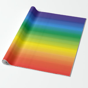 Papel De Presente Rainbow Ombre Moderno Orgulho Brilhante