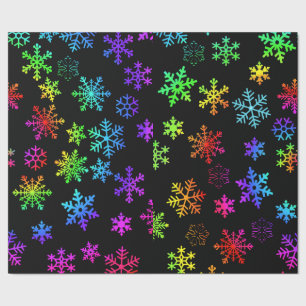 Papel De Presente Rainbow Ombre Rodando Flocos de Neve