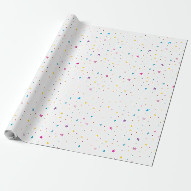 Papel De Presente RAINBOW PARTITY PATTERN brilhante e divertido mode (Desenrolado)
