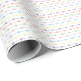 Papel De Presente Rainbow Pastel Dot Stripes for Gender Neutral