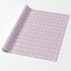 Papel De Presente Rainbow Sprinkles Red White Blue Bandeira American
